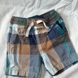 Tea Collection Blue and Brown Plaid Shorts